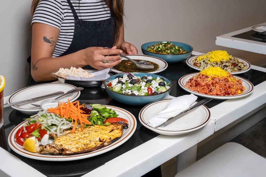 Persian rice and kabob dishes from the Hanava menu