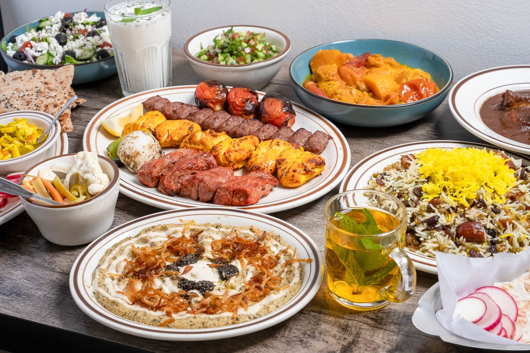 Warm dining atmosphere with Persian cuisine